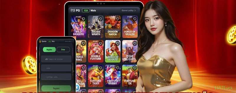 Aplicativo móvel 1157luck para iOS e Android